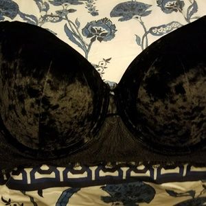 Black velvet cacique bra.